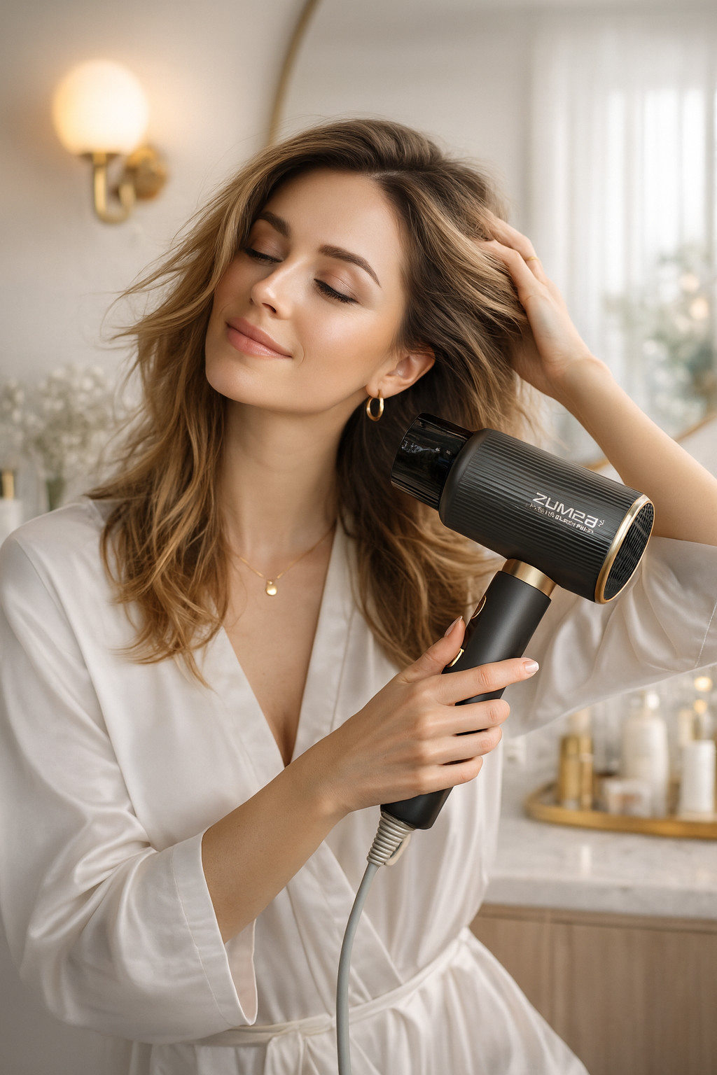 Профессиональный фен 6600 Вт - мощная сушилка для волос, 2 скорости и 2 температуры, для дома и салона