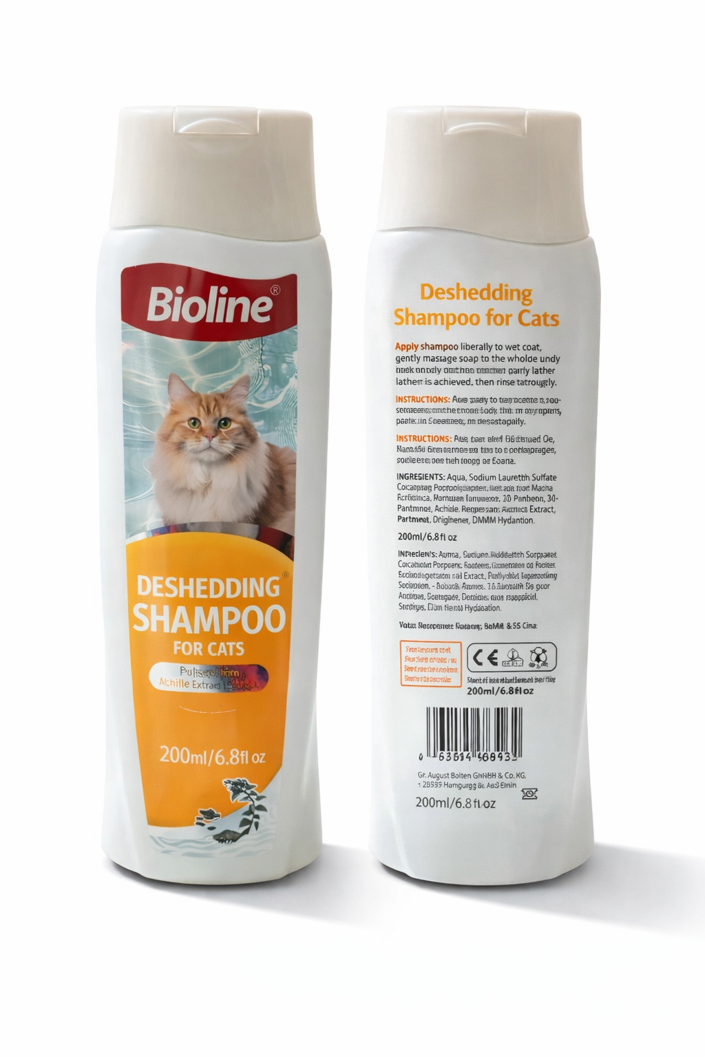 Шампунь против выпадения шерсти у кошек с витаминами , 200 мл — фото 1