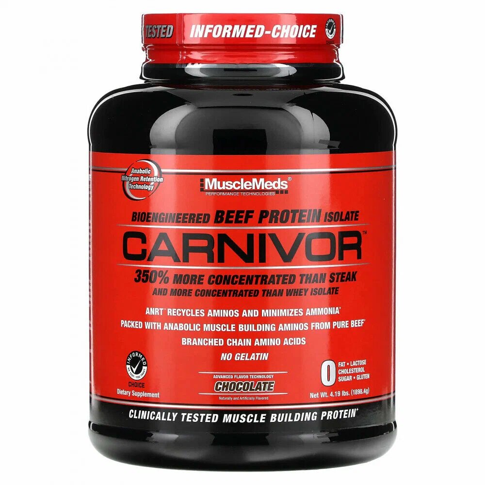 Протеин изолят MuscleMeds Carnivor Beef ISO, говяжий, шоколадный