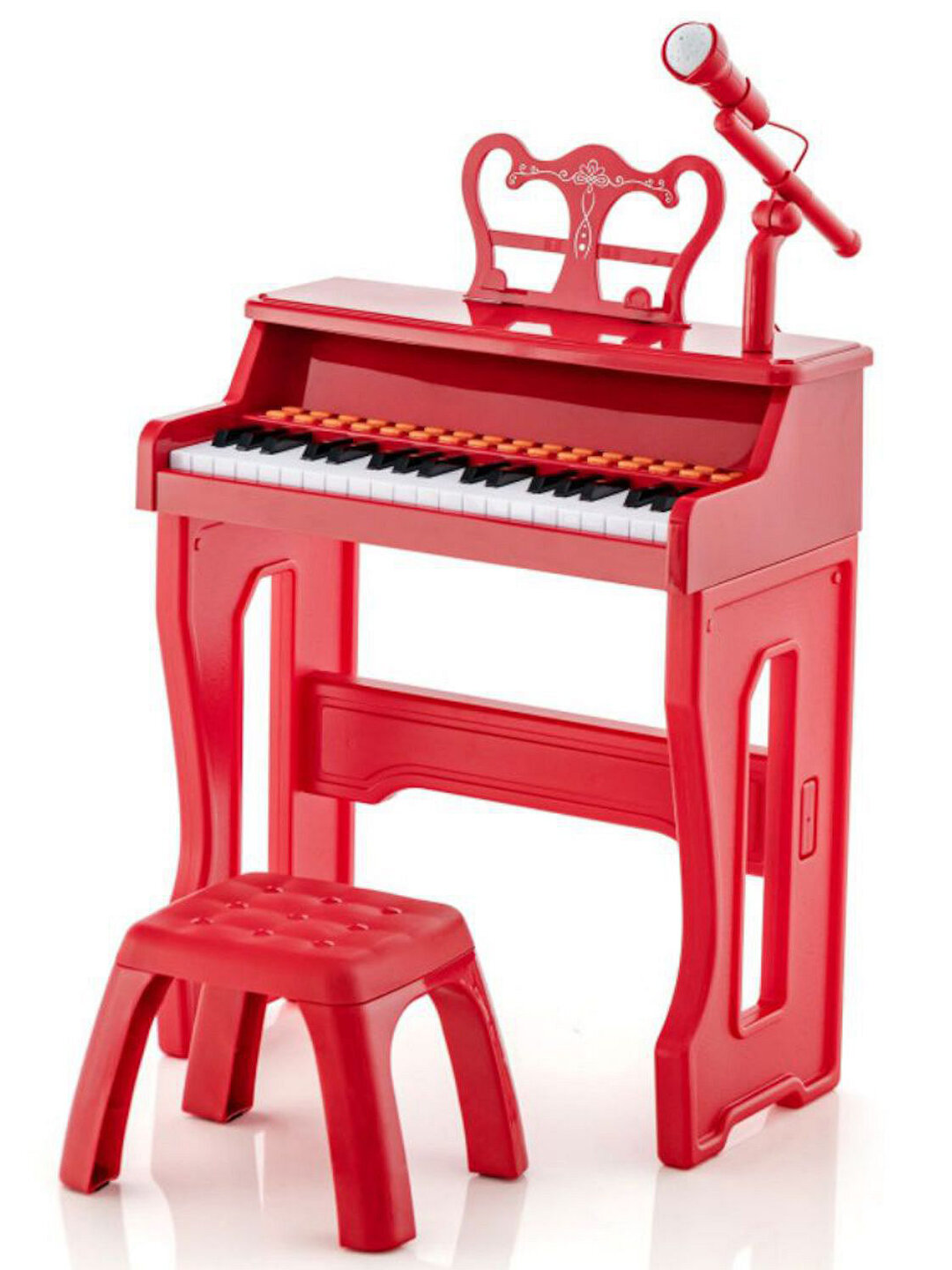 Детское электронное пианино, 37 клавиш, с микрофоном и табуретом, 3+ — фото 1