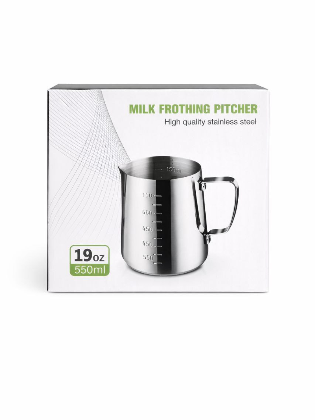 Мерный кувшин 550 мл из нержавеющей стали с носиком для кофе и молока