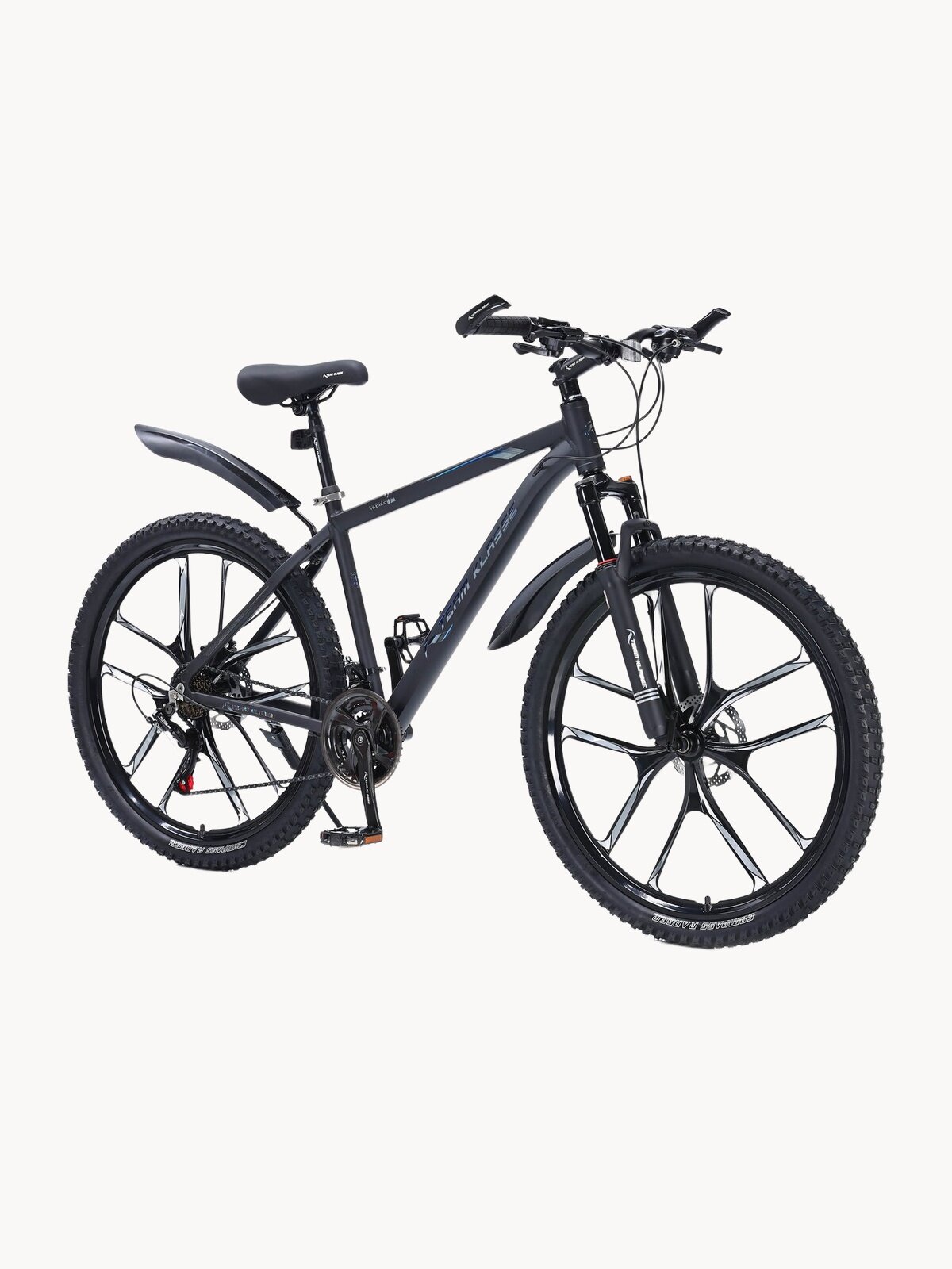 Велосипед Team Klasse TB-04, горный, 21 скоростей, диаметр колес 27,5", рама 18", темно-серый