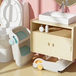 Складной детский стульчик с противоскользящим покрытием и двухуровневым дизайном, розовый