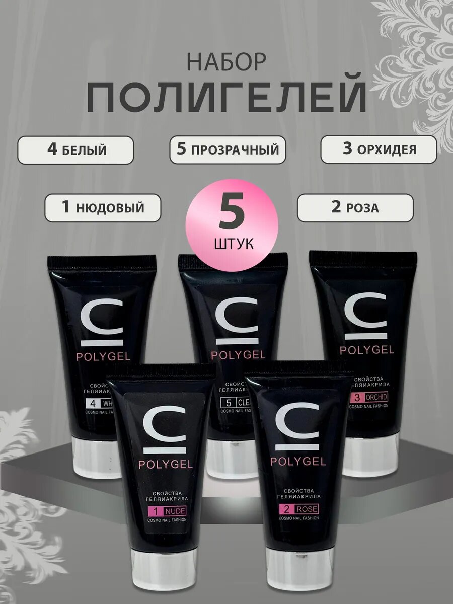 Набор полигелей для наращивания ногтей