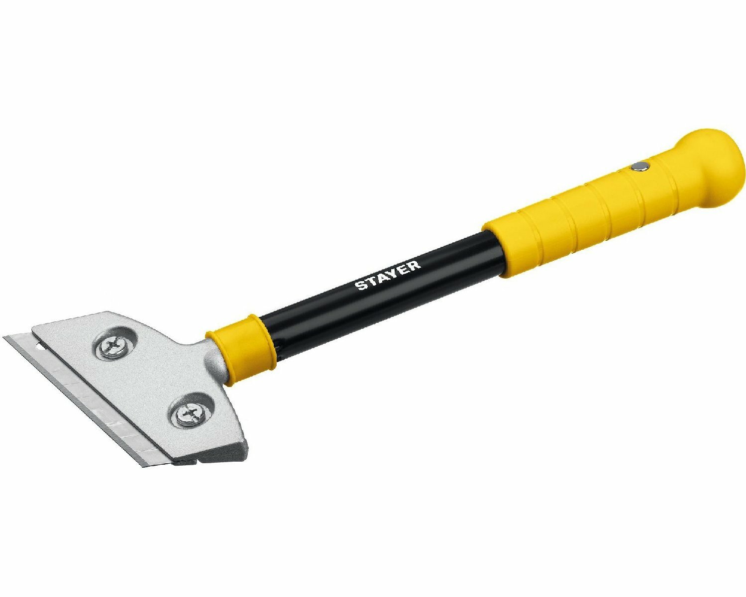 Ударный скребок STAYER 100 мм с металлическим корпусом и стальным затыльником для зачистки поверхностей сегментированное лезвие 18 мм