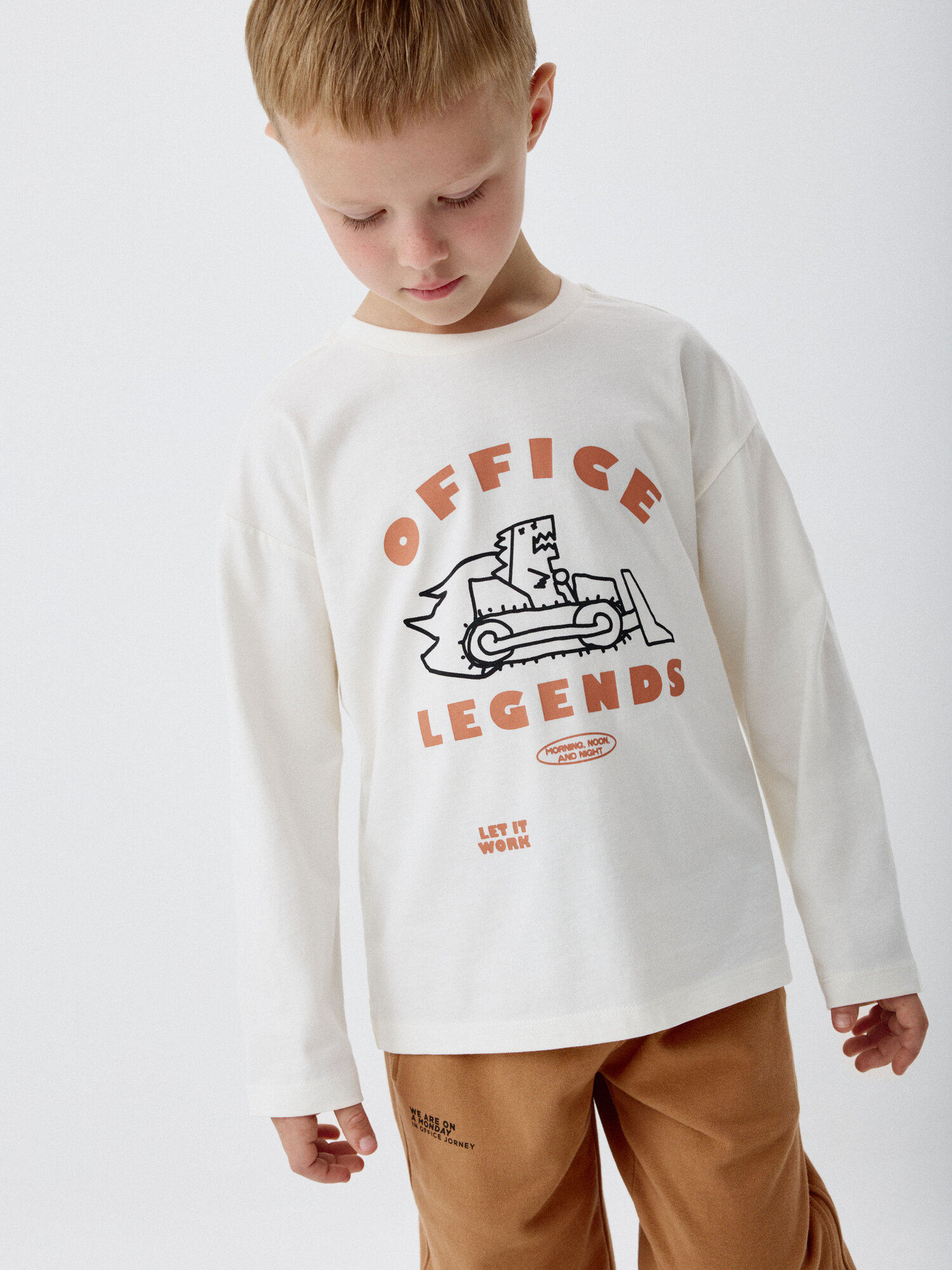 Лонгслив Sela размер 116 серо-бежевый