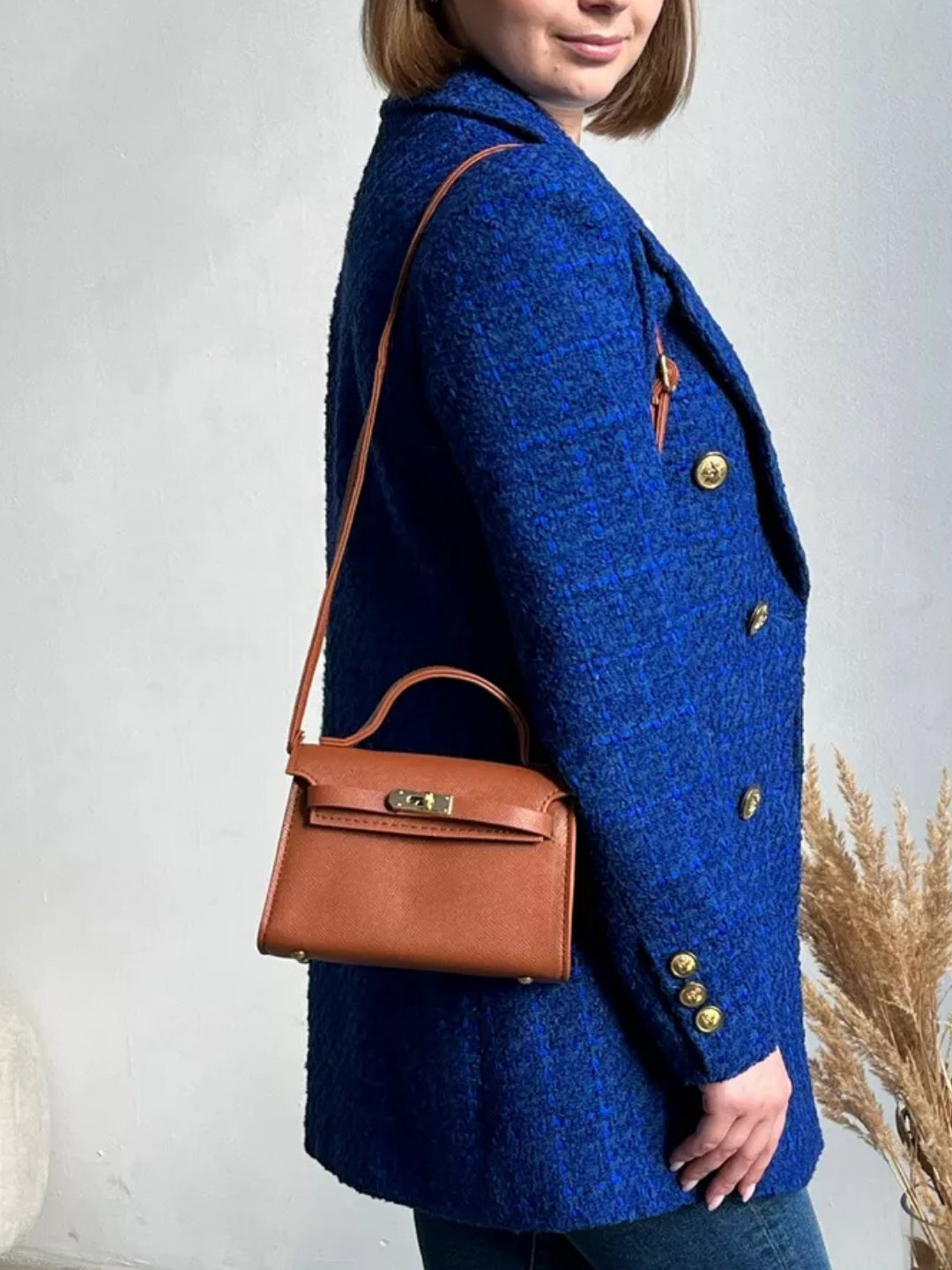 Сумка  Мини-сумка Hermes Kelly Style, оранжевый — фото 1