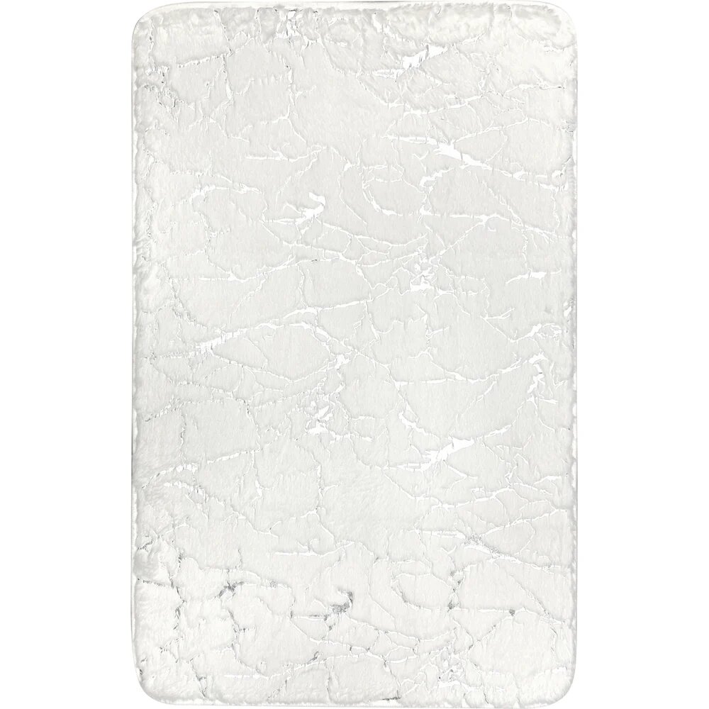 FORA Коврик для ванной 50x80см MARBLE белый с серебром FOR-HAP-50-80-MBW