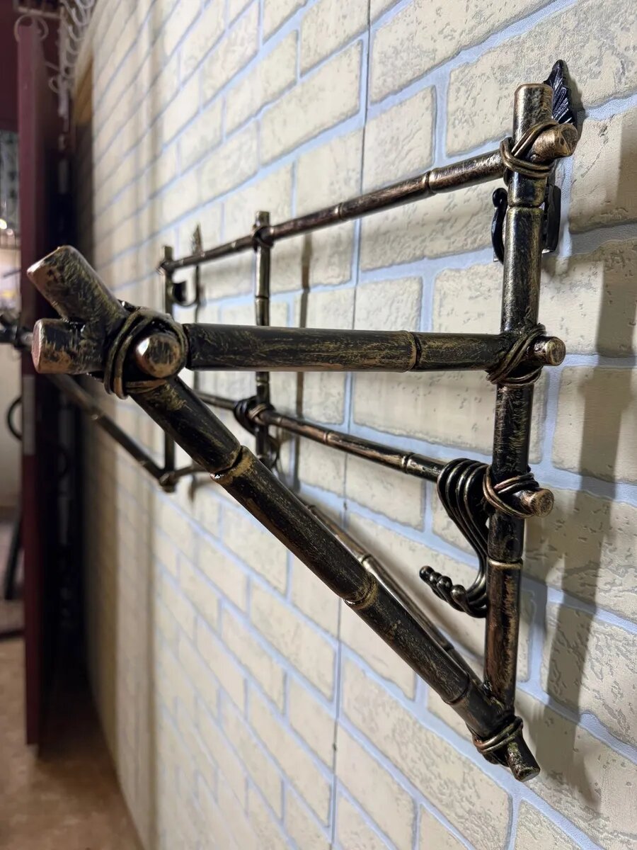 Вешалка настенная, кованая, Студия кованой мебели Нива, цвет медь — фото 1