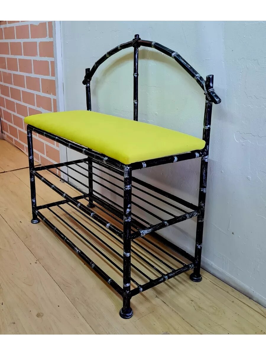 Кованая банкетка №36, Студия кованой мебели Нива, цвет желтый — фото 1