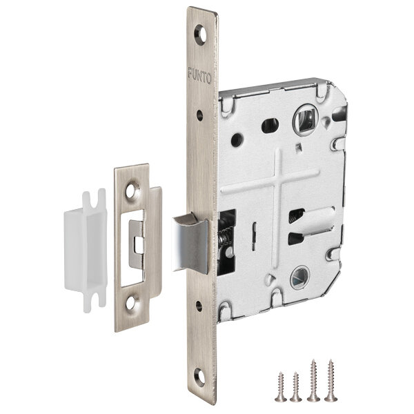 Защелка межкомнатная Punto L72-50 165x74x20 мм сталь цвет матовый никель