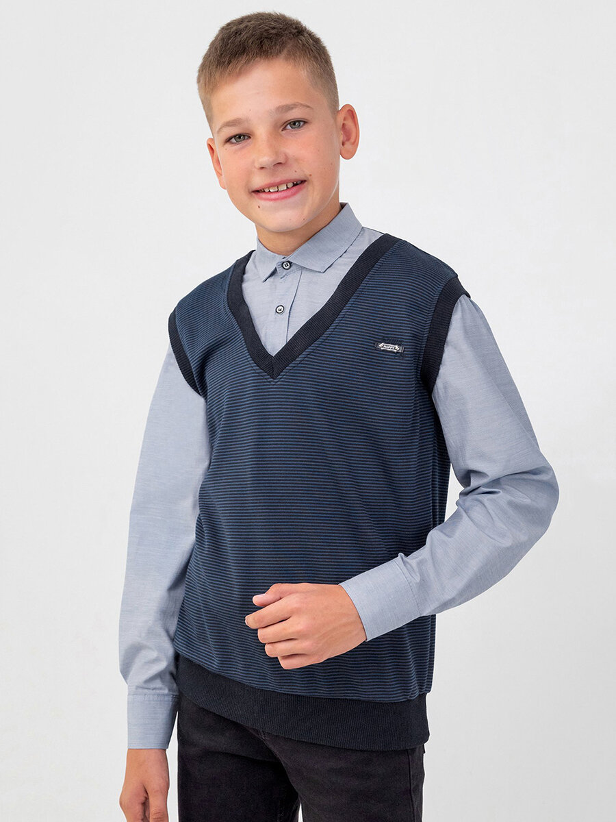 Рубашка Happyfox Школа 2025 размер 146 синий