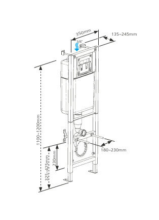Комплект Cersanit DELFI подв. с кр. т/п lift+инст. BLACK+кн. LEON пластик хром глянц