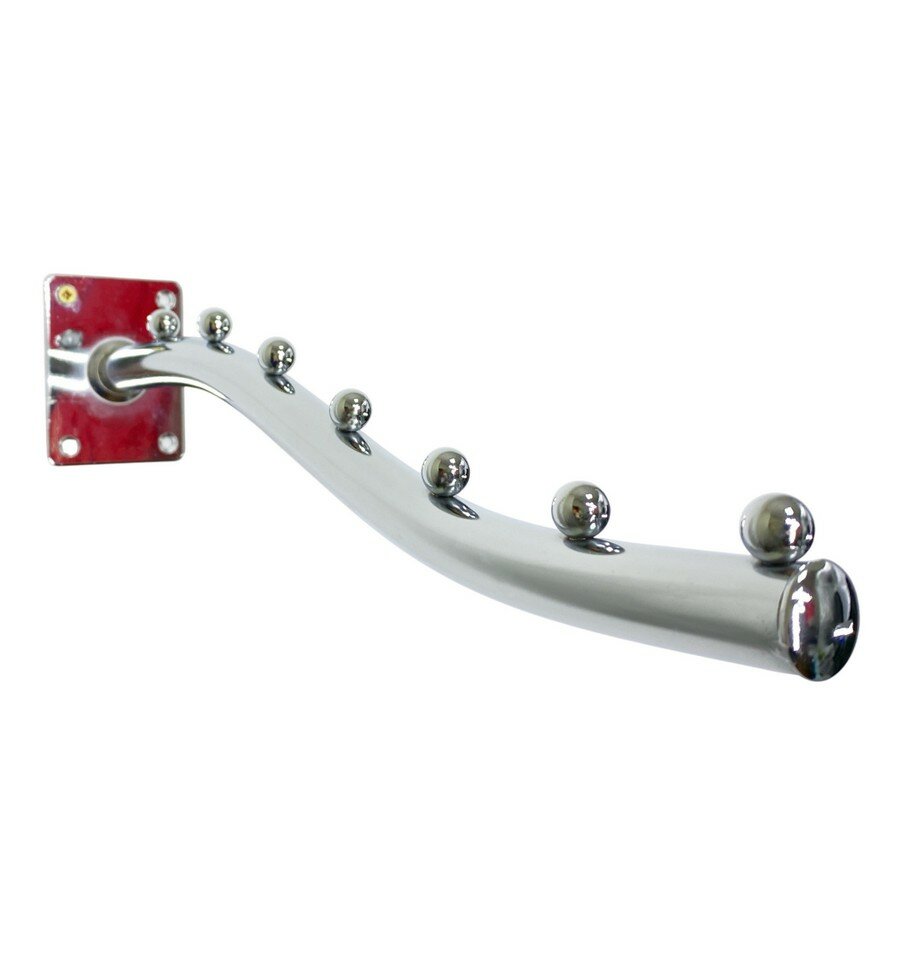 Кронштейн настенный наклонный с 7-ю шариками Держатель плечиков хром- 2 шт.