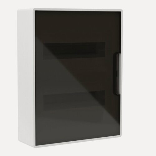 Изображение товара Щиток Dkc 24 мод настенный FRAME ЩРн-П-24, белый, с тонированной дверцей, с 4 шинами PEN (2шт на 8 отв. и 2шт на 6 отв.), F24W1WD