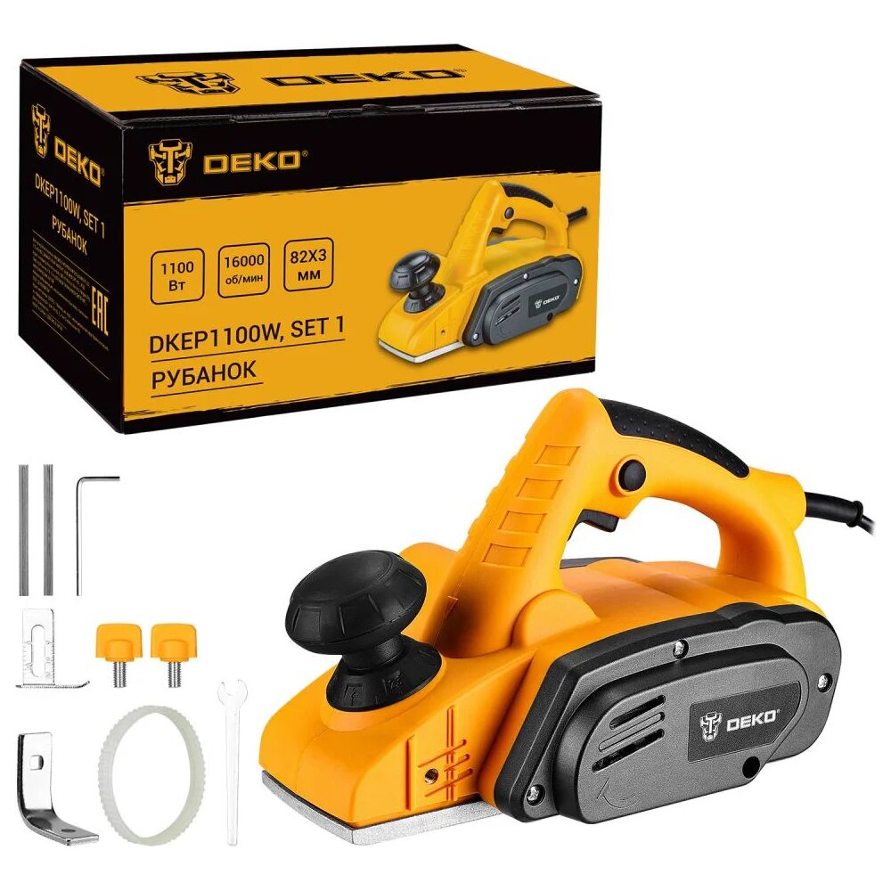 DEKO Рубанок DKEP1100W SET1 1100Вт 82 мм 083-1074