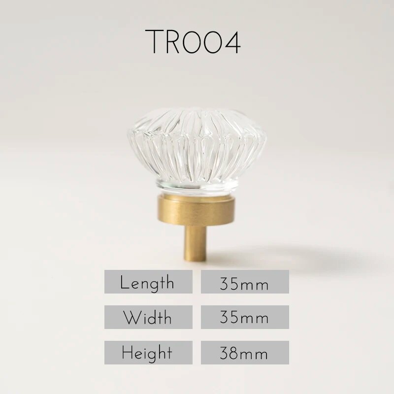 Ручки для шкафов TINYHOB прозрачные из латуни TR004