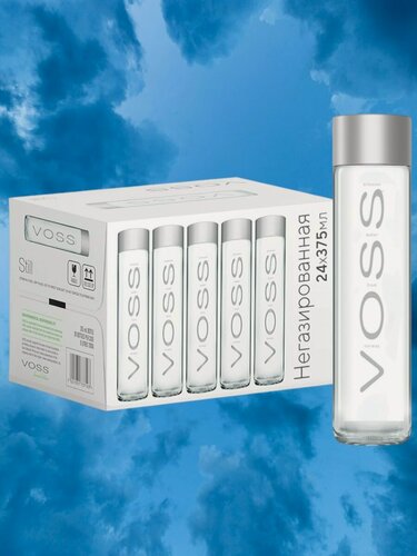 Изображение товара Минеральная вода "VOSS" негазированная, стеклянная бутылка, 0,375 л, 24 бутылки в упаковке