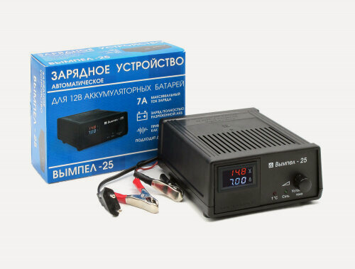 Изображение товара Зарядное устройство Вымпел -25 (автомат,0-7А,14.8В, LED амперметр/вольтметр)