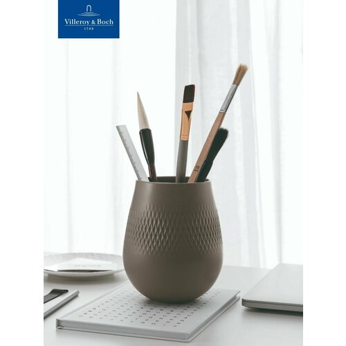 фото Ваза для цветов 15 см, 1100 мл, manufacture collier taupe, villeroy & boch, премиум-фарфор