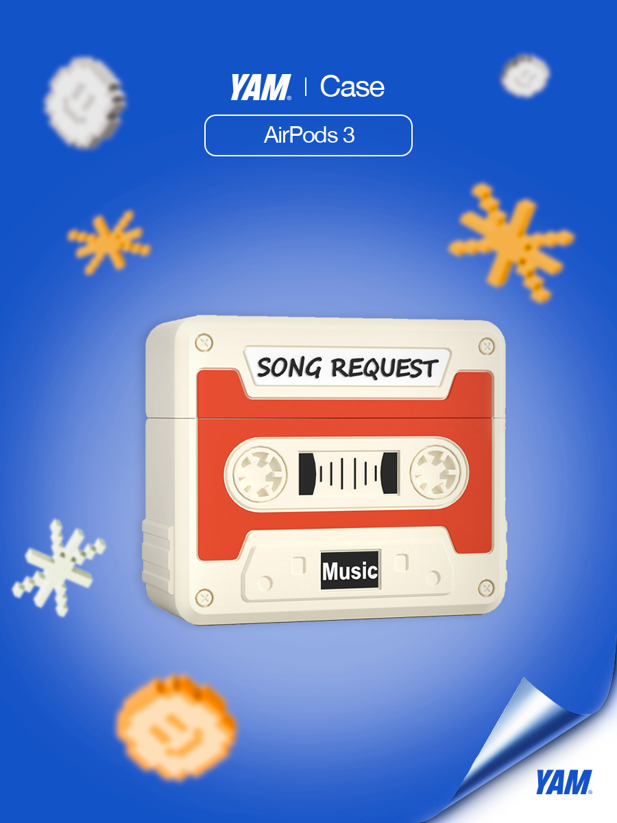 Чехол Yamcase, для AirPods 3, силиконовый, оранжевый, противоударный