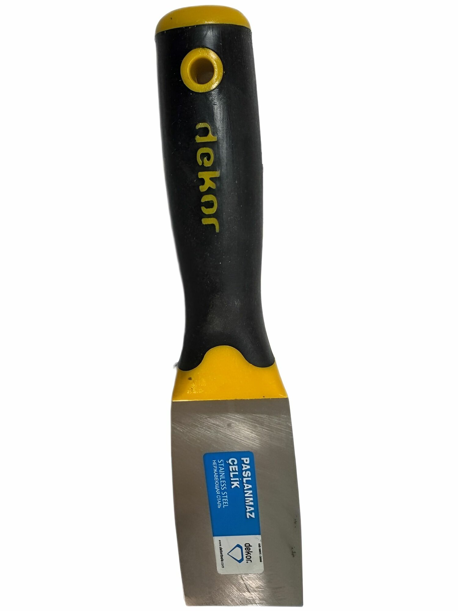 Шпатель нержавеющая сталь DEKOR 50 мм ручка с эластомерным покрытием 030