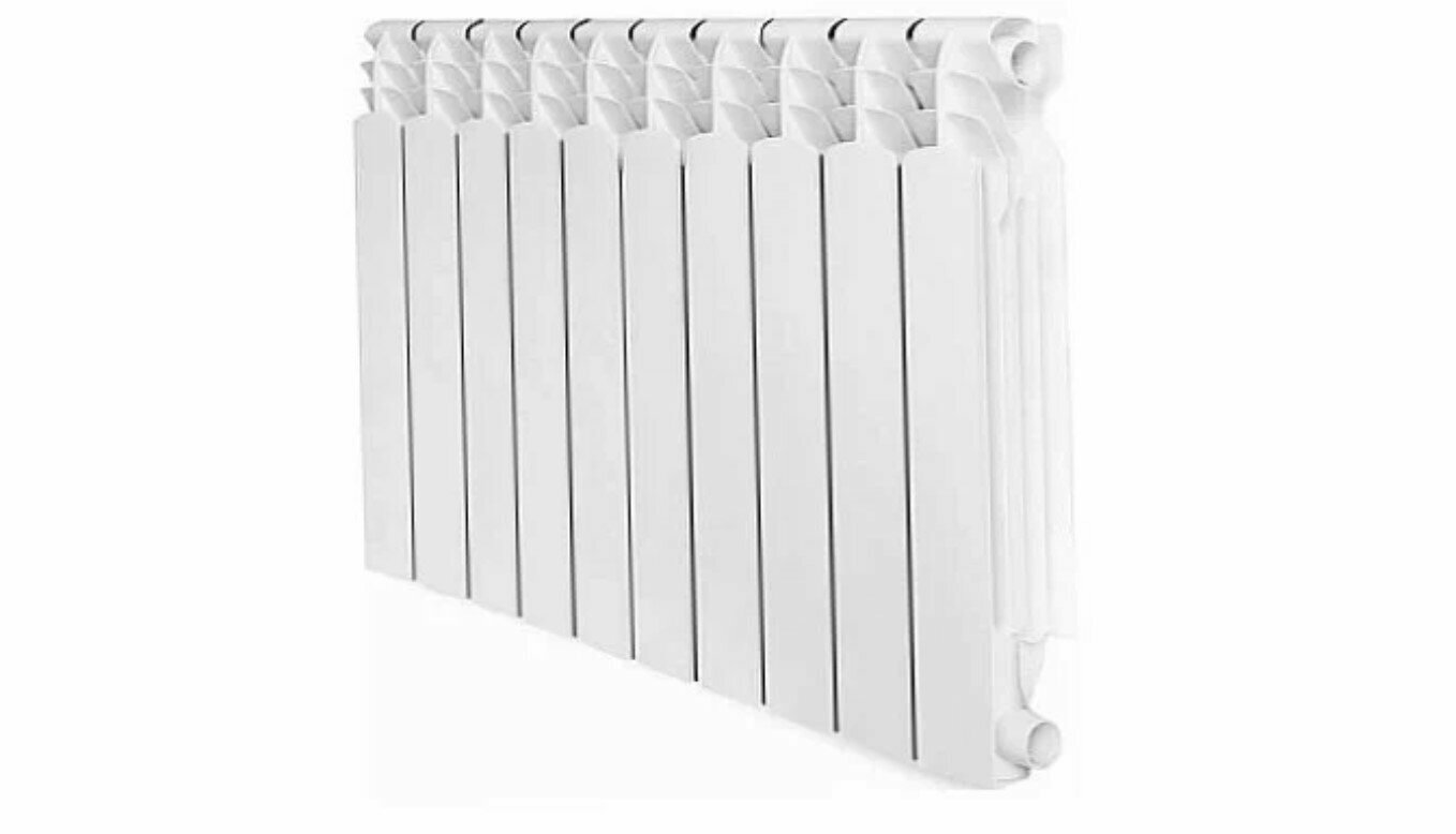 Радиатор алюминиевый оазис 500/70/10 10 секций белый настенный