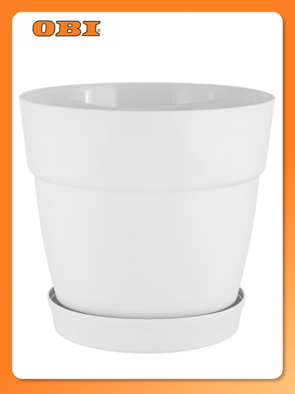 Горшок для цветов INGREEN VILLA DE FIORI  20л  D360мм 36х36х33  на колесиках  белоснежный жасмин