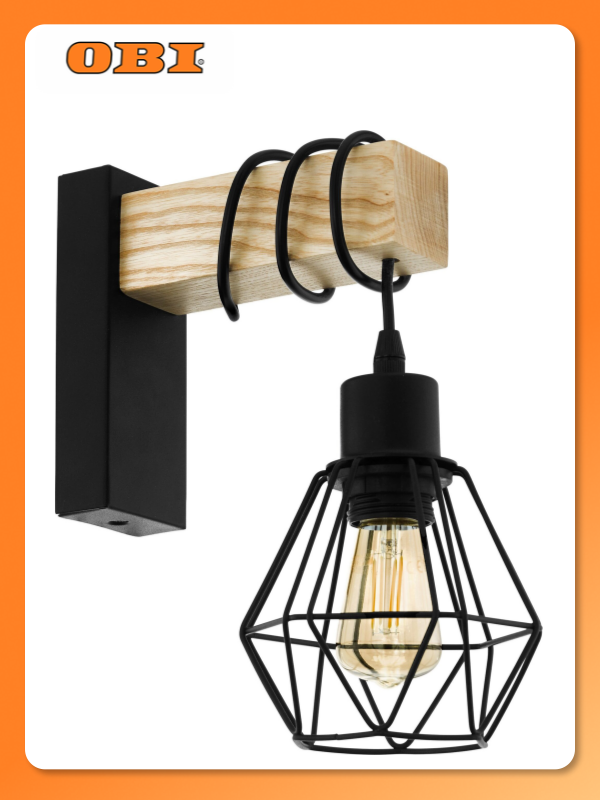 Бра EGLO TOWNSHEND 43135  E27  мощность 60 Вт  дерево металл  24 см х 14 см