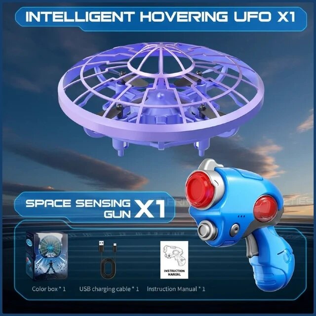 Мини-дрон-квадрокоптер Xiaomi XS4 с датчиками съёмки, интеллектуальным парящим НЛО и пультом дистанционного управления с датчиком жестов — детская игрушка
