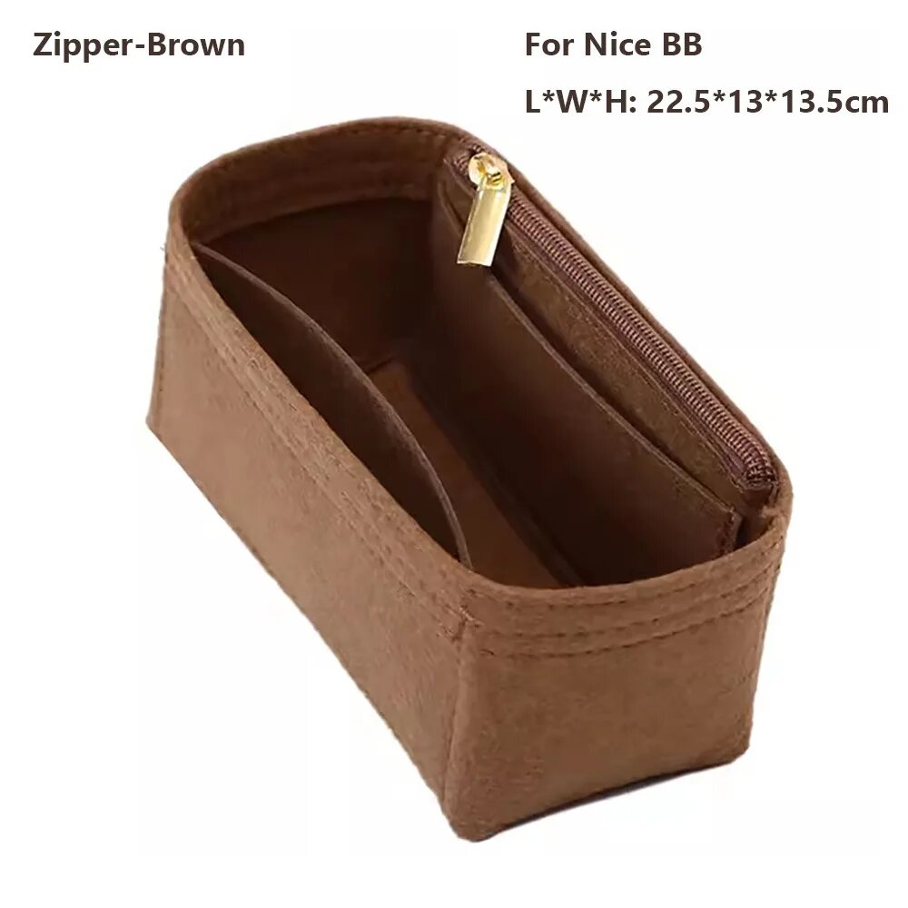 Войлочный органайзер-вкладыш для сумок LV Nice Nano/Mini/BB/Vanity: Коричневый, B-For BB-Brown