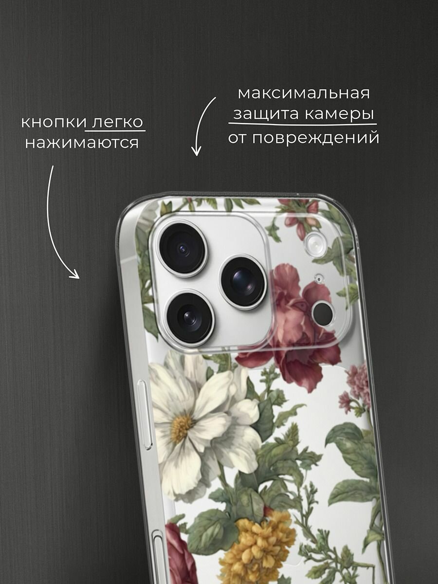 Чехол на Apple iPhone 17 Pro Max / Айфон 17 Про Макс с принтом Акварельные цветы 2 — фото 1
