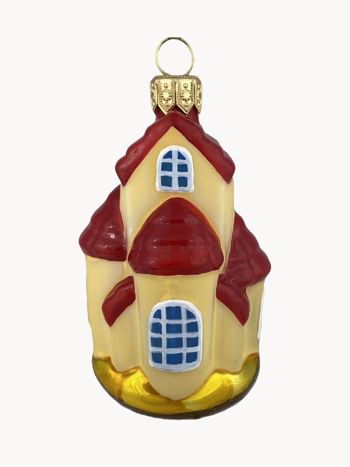 Елочная игрушка формовая стеклянная Ленигрушка Замок миниатюра 8 см