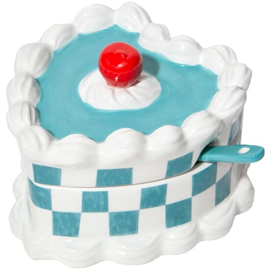 Сахарница Doiy Sweetie с ложкой, керамика, белый/голубой (DYSBOSWE)