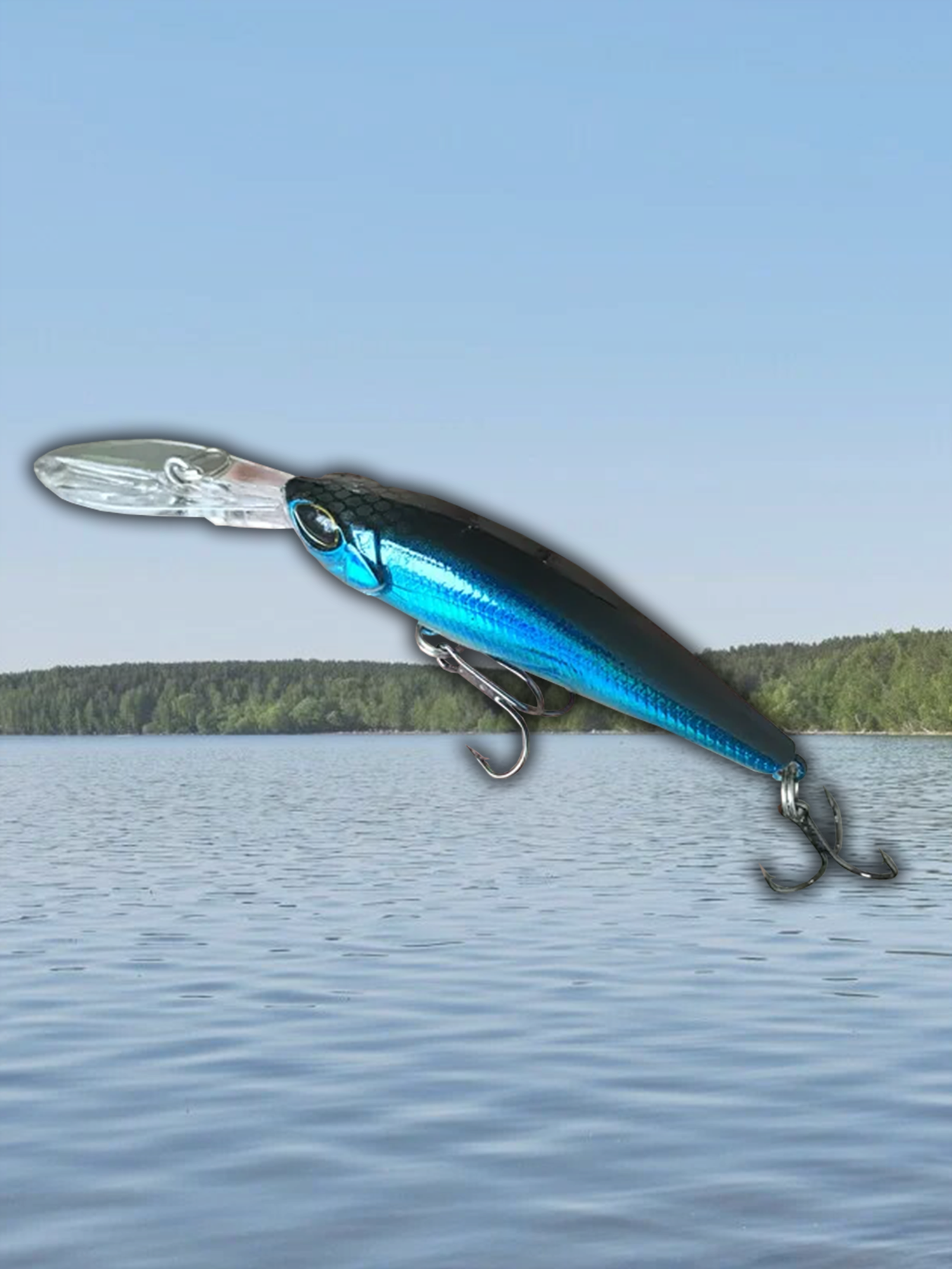 Плавающий воблер 9 см, синий, на щуку, судака, окуня 0.8-1.8 м заглубления