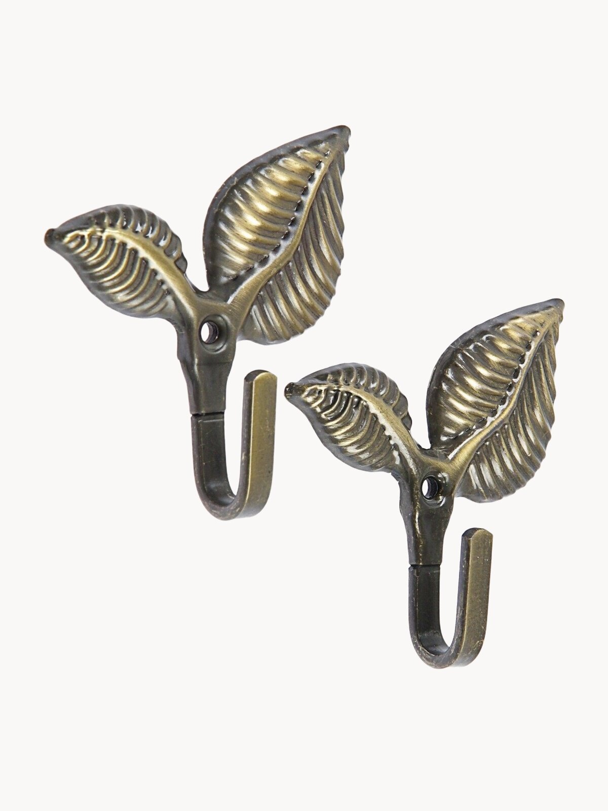 Крючок для штор KS009, однорожковый, цвет бронза, набор - 2 шт