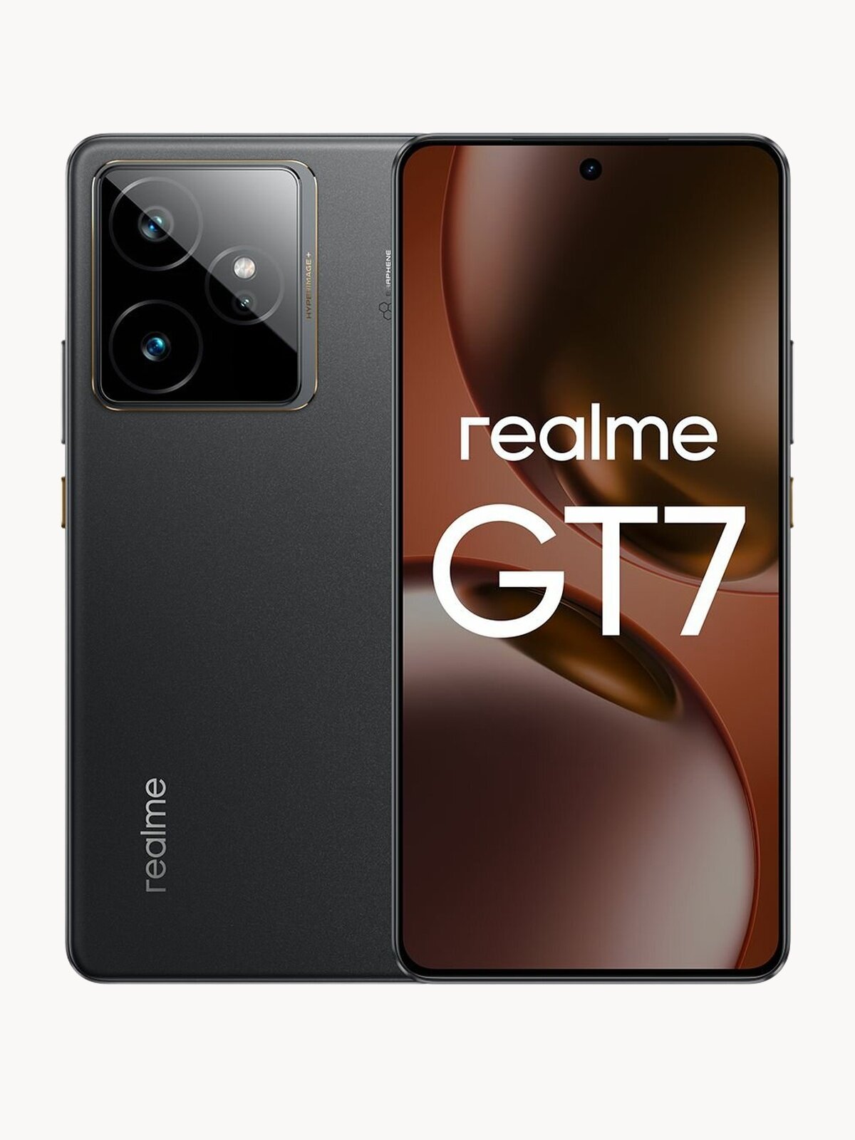 Смартфон realme GT7, обсидиан, 2, 12 ГБ/512 ГБ, Dimensity 9400e (8 ядер), 3.4 ГГц, Ростест (EAC)