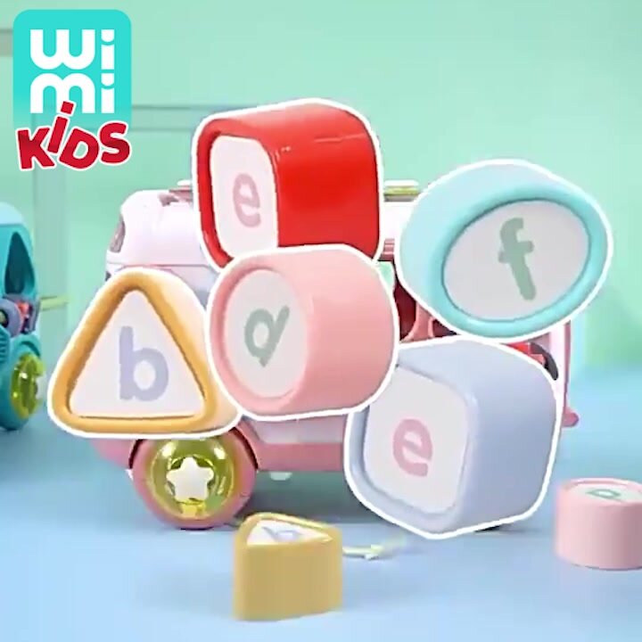 Музыкальный развивающий центр WiMi, игрушка автобус монтессори 4 в 1, бизиборд с ксилофоном и сортером — фото 1