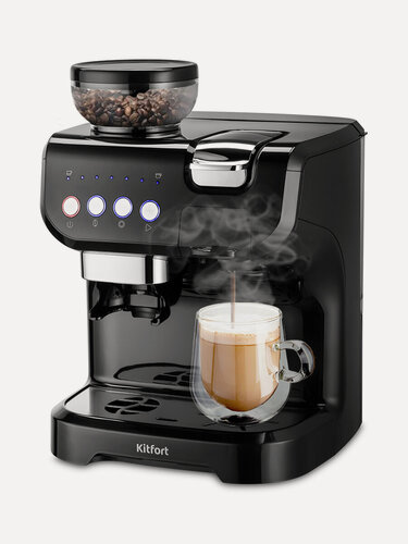 Изображение товара Кофеварка «3 в 1» КТ-7107, 1560 Вт мощность, для капсул и молотого кофе