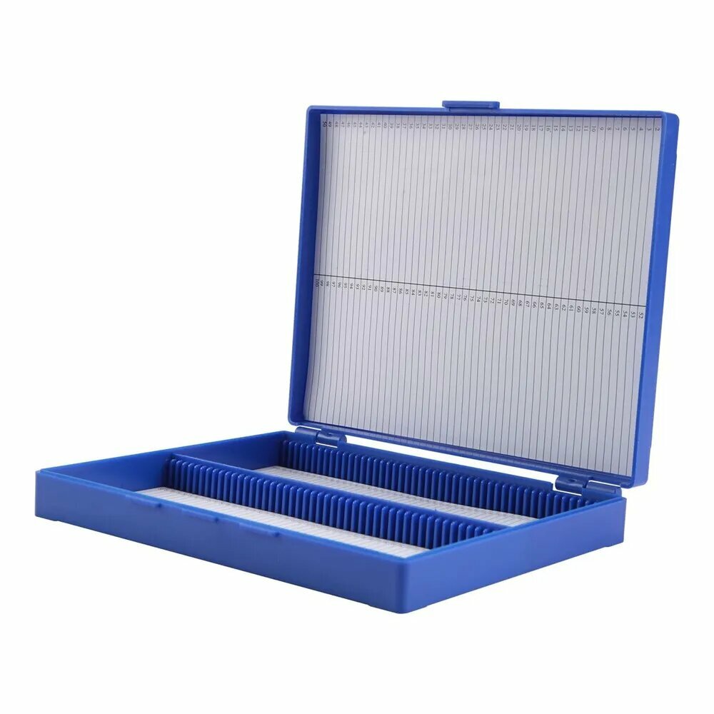 Пластиковый прямоугольный контейнер для микроскопа Royal Blue на 100 предметных стекол