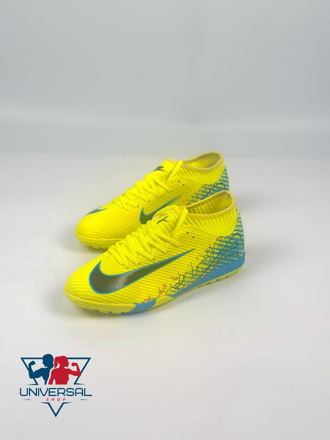Бутсы NIKE, размер 42, желтый/зеленый