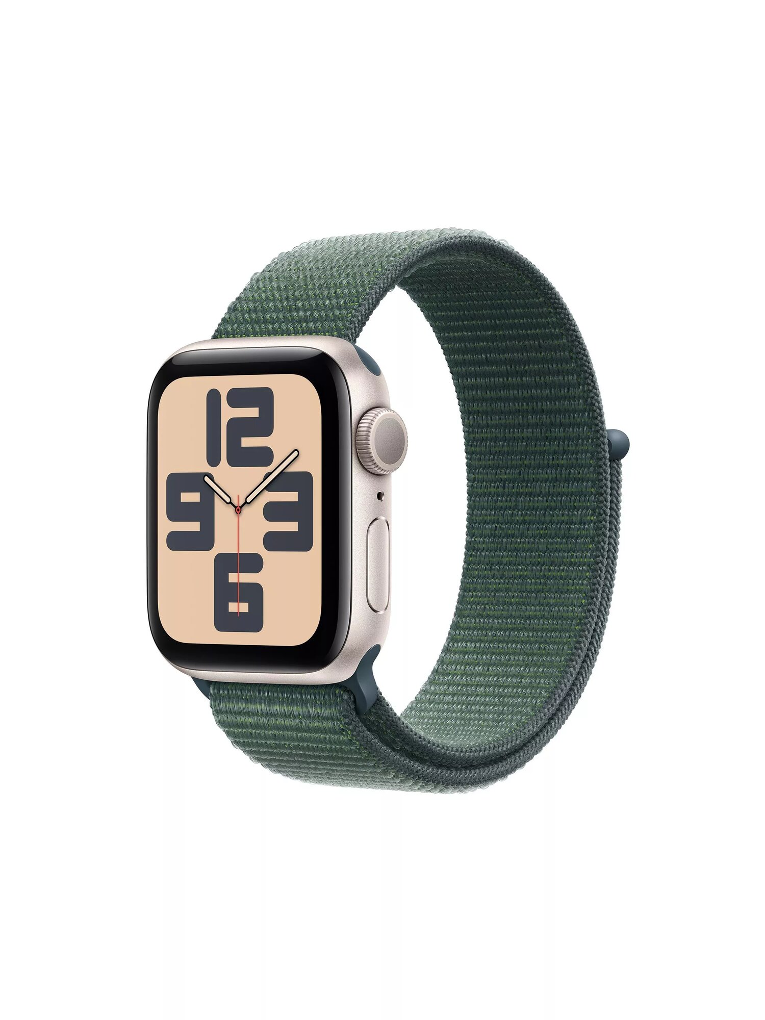 Умные часы Apple Watch SE 2024 GPS 44 мм Starlight Aluminium Case with Sport Loop (MXEW3) lake green