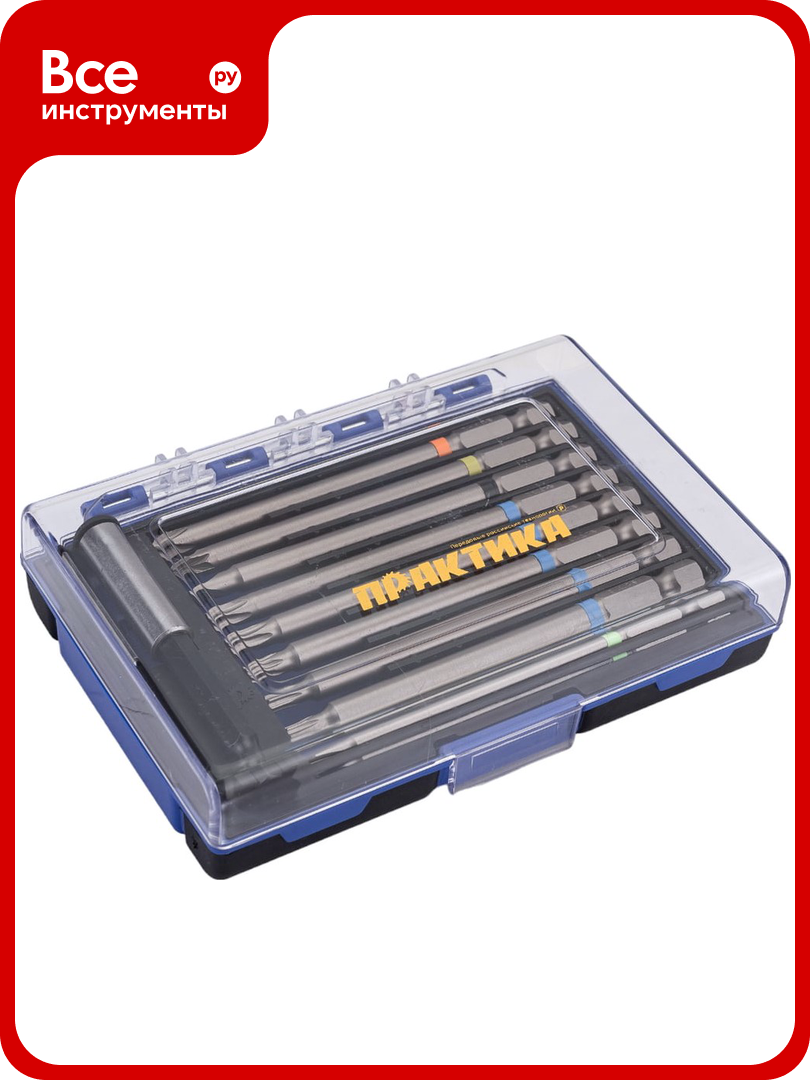 Набор бит (10 шт; PH; PZ; SL; T/Torx; TW; 100 мм) ПРАКТИКА 777-505