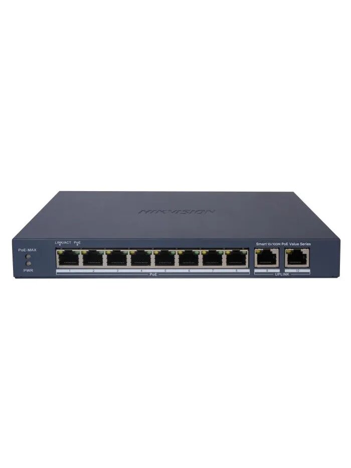 Коммутатор HIKVISION DS-3E1310P-EI/M (L2) 8x100Мбит/с 2SFP 123W
