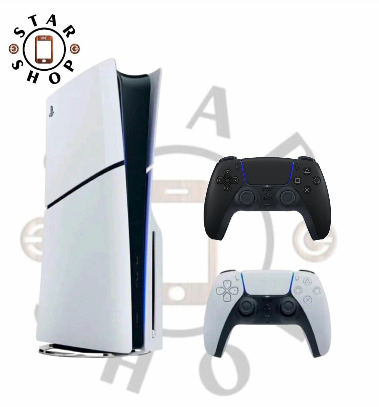 Игровая консоль PS5 Sony PlayStation 5 Slim с дисководом + 2-й геймпад черный, 1Тб