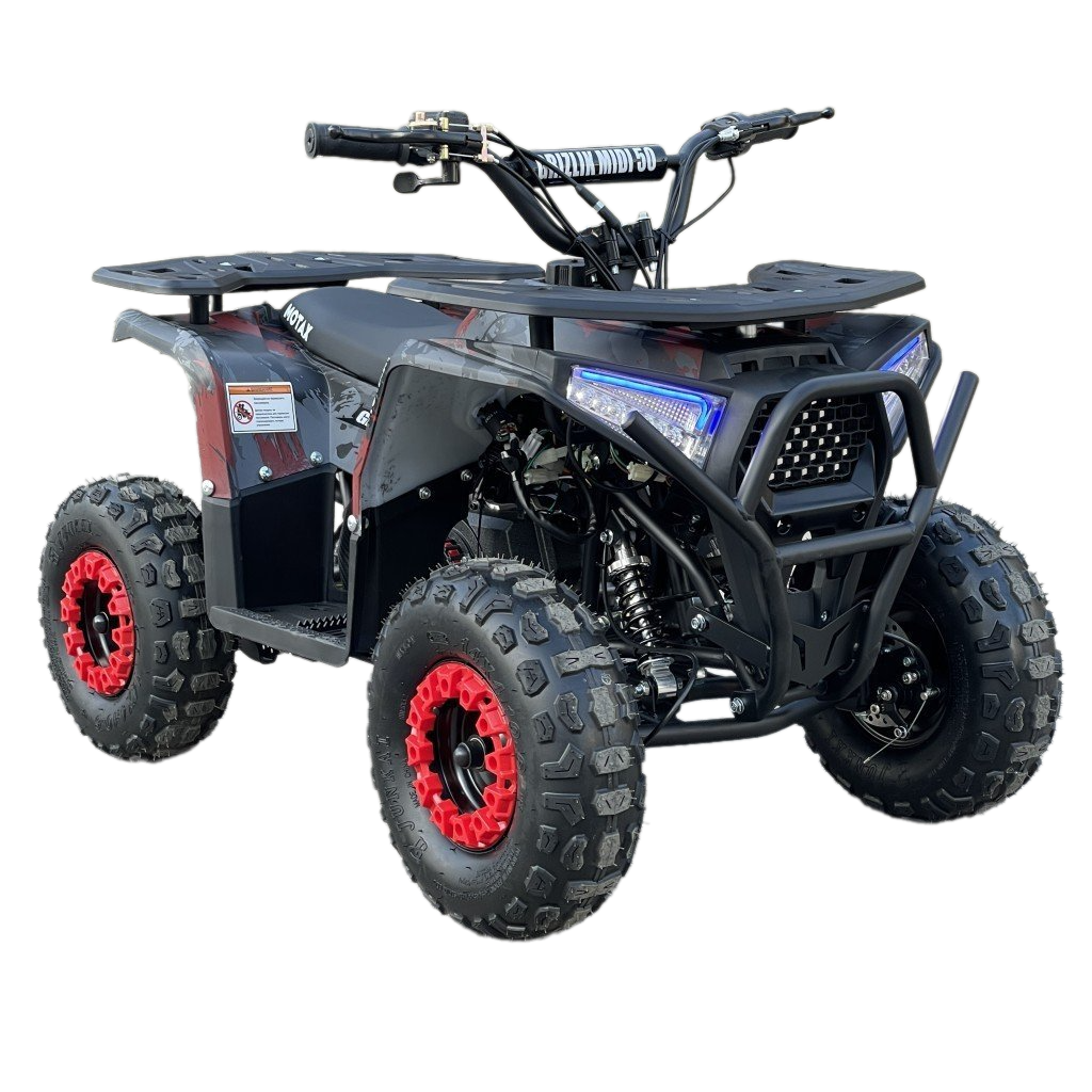 Квадроцикл бензиновый MOTAX ATV GRIZLIK X16 MIDI ES 49cc Гризли с эл. стартером красный хаки
