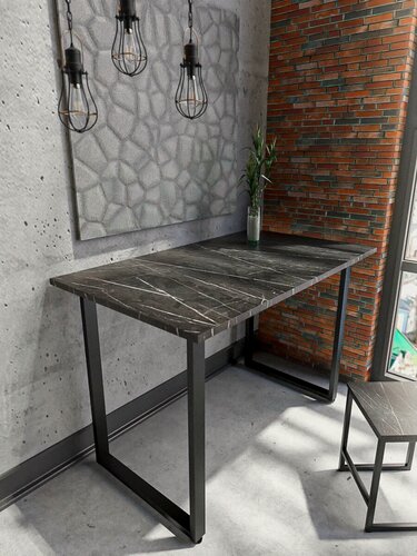 Изображение товара Стол POLLYTIME Loft, офисный, для кухни и офиса, ЛДСП, чёрный мрамор, 100x75x57 см