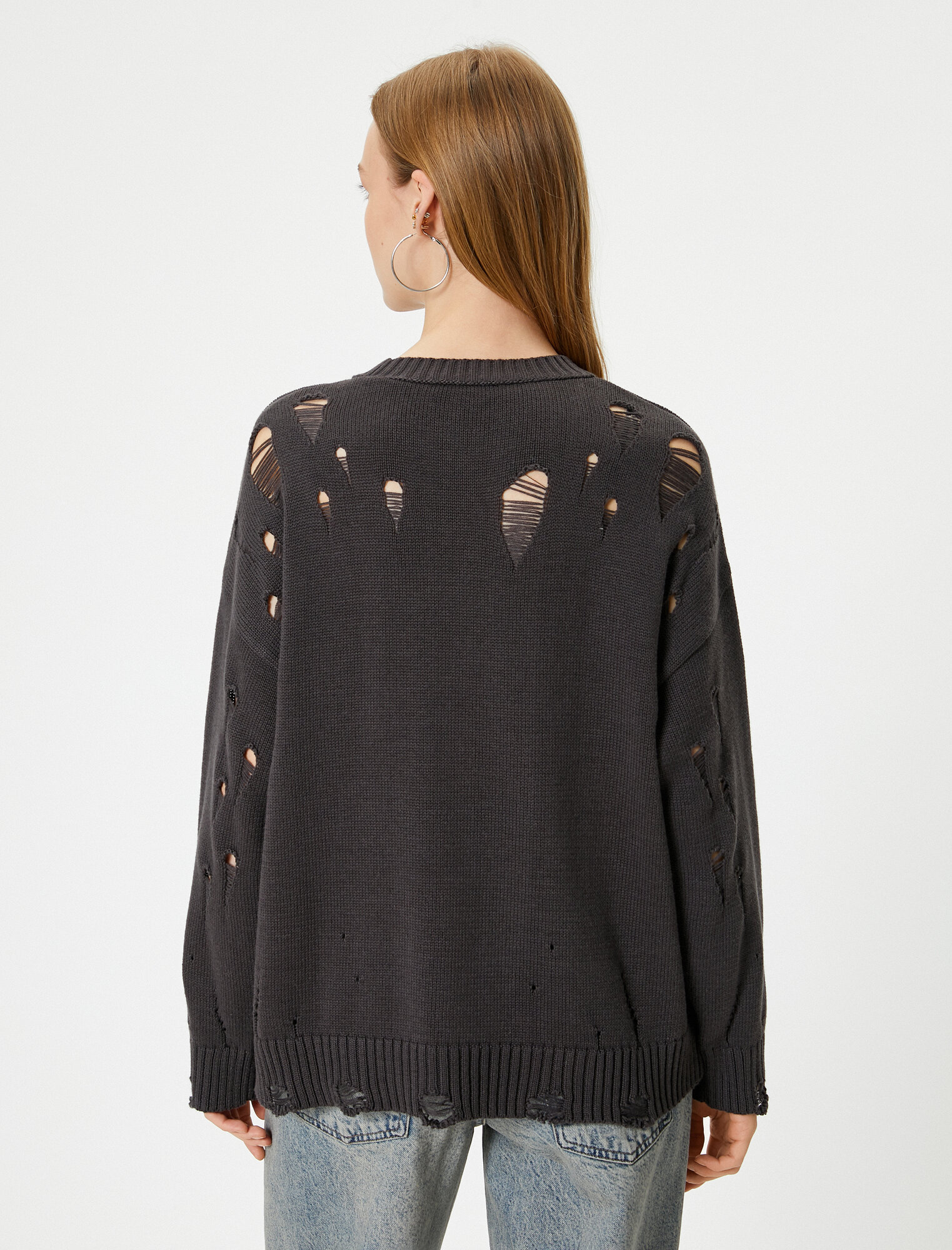 Свитер KOTON, размер S, , темно-серый — фото 1