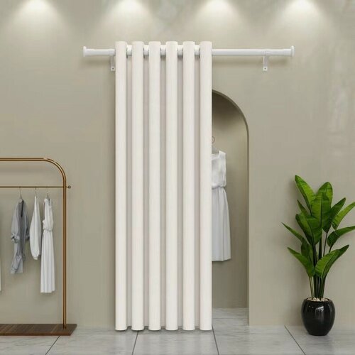 Изображение товара Дверная штора гармошка со складным стержнем из нержавеющей стали, 120х220 см, Белый