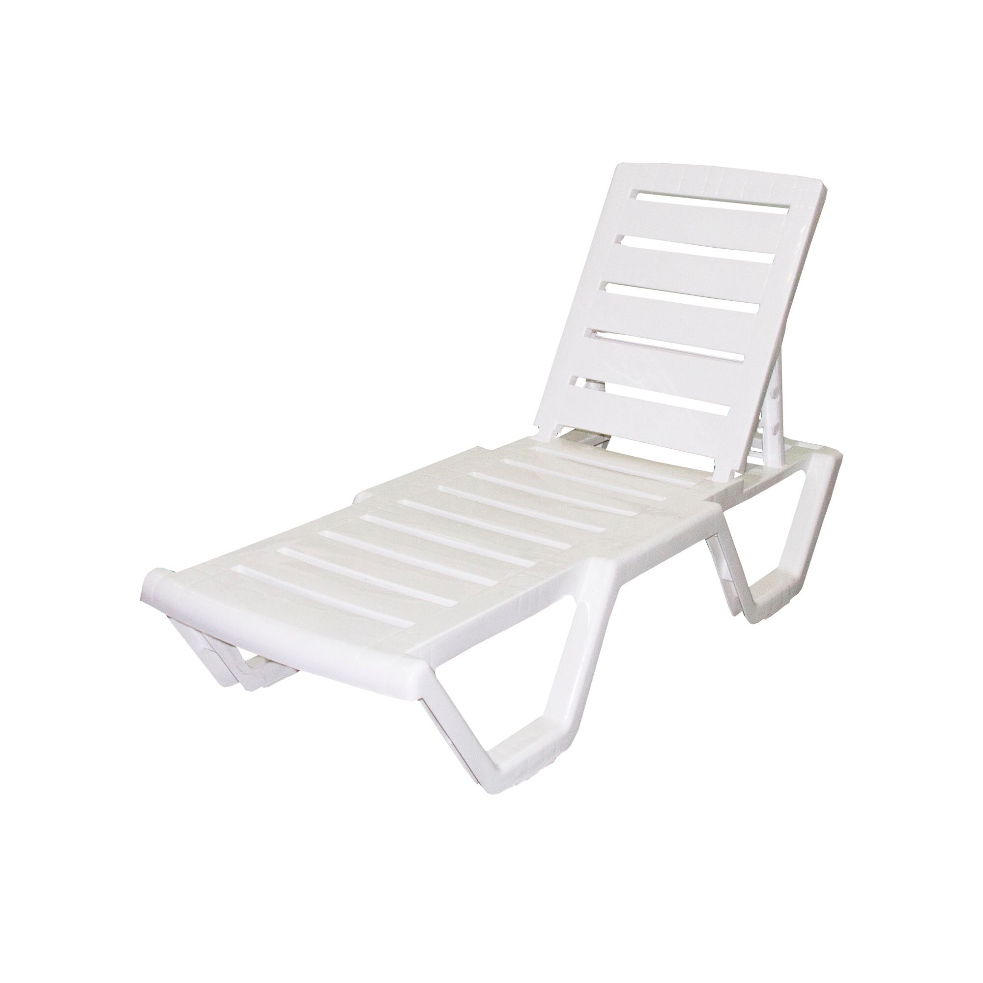 Шезлонг СПГ складная конструкция регулировка наклона спинки пластик белый